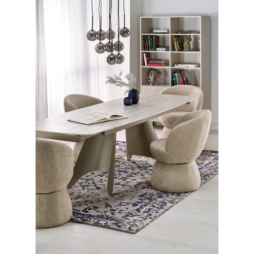 SALIX extension table,  travertine / cashmere