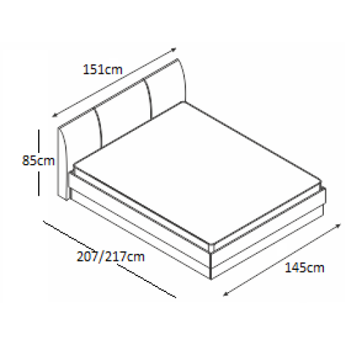 Κρεβάτι ξύλινο με δερμάτινη/ύφασμα FAVORITE 140x190 DIOMMI 45-026