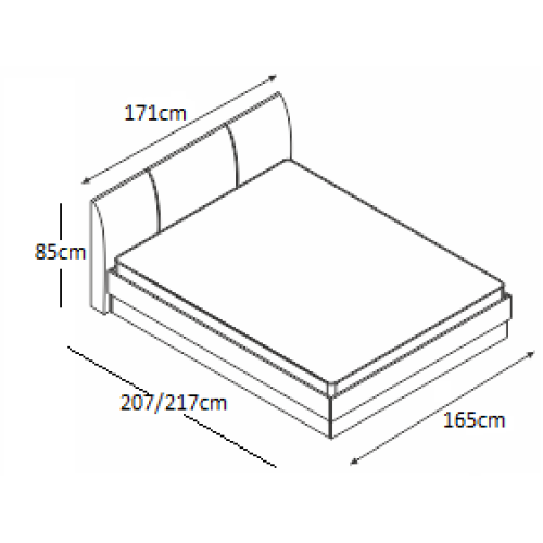 Κρεβάτι ξύλινο με δερμάτινη/ύφασμα FAVORITE 160x190 DIOMMI 45-027