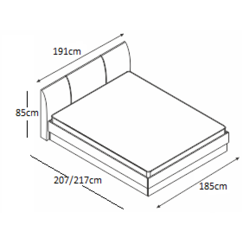 Κρεβάτι ξύλινο με δερμάτινη/ύφασμα FAVORITE 180x190 DIOMMI 45-028