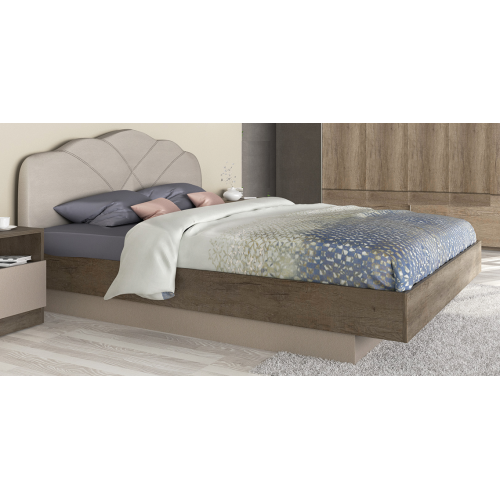 Κρεβάτι ξύλινο με δερμάτινη/ύφασμα KORONA 140x190 DIOMMI 45-113