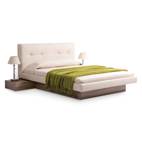 Κρεβάτι ξύλινο με δερμάτινη/ύφασμα LANS 180x200 DIOMMI 45-087 