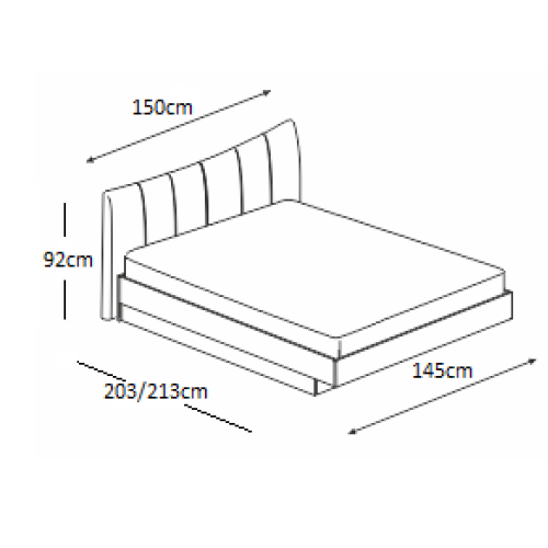Κρεβάτι ξύλινο με δερμάτινη/ύφασμα MOKA 140x190 DIOMMI 45-121