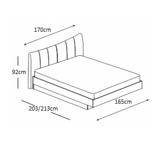 Κρεβάτι ξύλινο με δερμάτινη/ύφασμα MOKA 160x190 DIOMMI 45-122