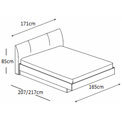 Κρεβάτι ξύλινο με δερμάτινη/ύφασμα PENELOPE 160x190 DIOMMI 45-099
