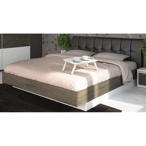 Κρεβάτι ξύλινο με δερμάτινη/ύφασμα ROXAN 140x200 DIOMMI 45-201 