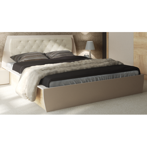 Κρεβάτι ξύλινο με δερμάτινη/ύφασμα TAIS 160x190 DIOMMI 45-044