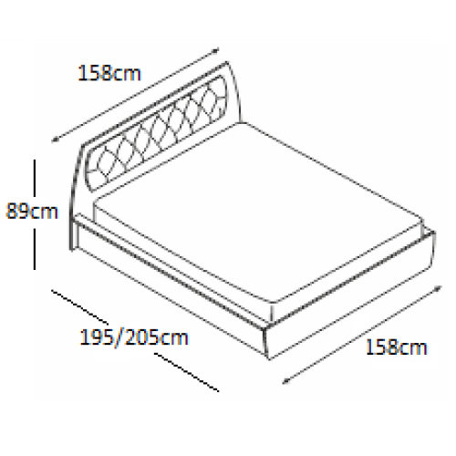 Κρεβάτι ξύλινο με δερμάτινη/ύφασμα TAIS 140x190 DIOMMI 45-043