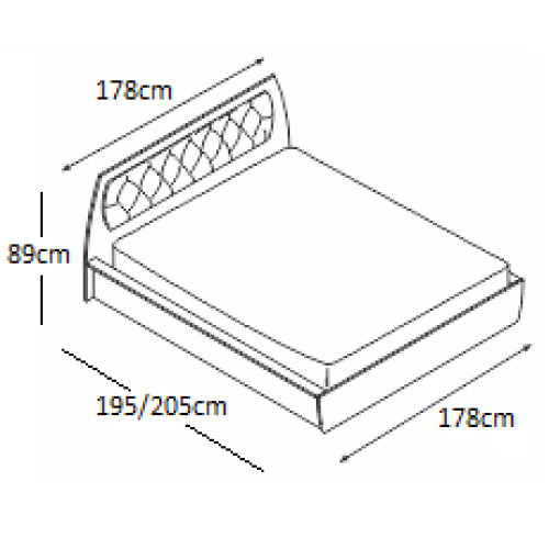 Κρεβάτι ξύλινο με δερμάτινη/ύφασμα TAIS 160x190 DIOMMI 45-044