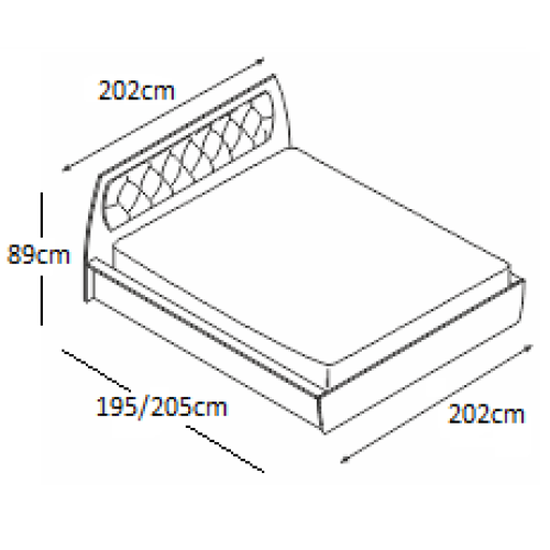 Κρεβάτι ξύλινο με δερμάτινη/ύφασμα TAIS 180x190 DIOMMI 45-045