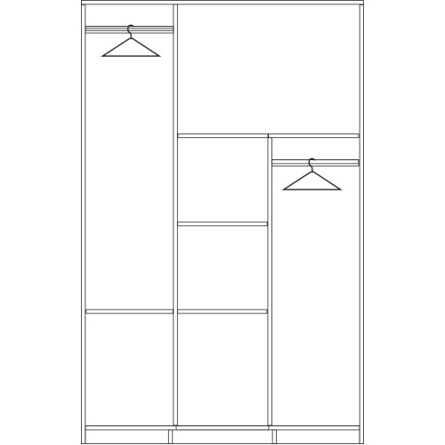 Τρίφυλλη ντουλάπα ANDY 127x43x200 DIOMMI 31-004