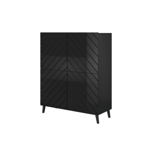 Chest of drawers ABETO mat black/ gloss black DIOMMI CAMA-ABETO-REGAL-CZ/CZ Chest of drawers ABETO mat black/ gloss black DIOMMI CAMA-ABETO-REGAL-CZ/CZ