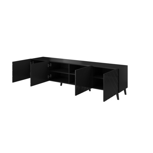 TV stand 200 ABETO mat black/ gloss black DIOMMI CAMA-ABETO-RTV-200-CZ/CZ