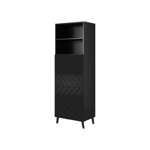 CABINET 60 ABETO mat black/ gloss black DIOMMI CAMA-ABETO-WITRYNA-CZ/CZ