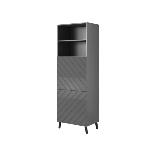 CABINET 60 ABETO mat graphite/ gloss graphite DIOMMI CAMA-ABETO-WITRYNA-GRA/GRA CABINET 60 ABETO mat graphite/ gloss graphite DIOMMI CAMA-ABETO-WITRYNA-GRA/GRA