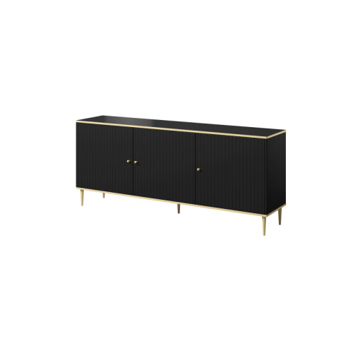 GLAMOUR chest of drawers 180 black/black + gold DIOMMI CAMA-GLAMOUR-KOM-180-CZ GLAMOUR chest of drawers 180 black/black + gold DIOMMI CAMA-GLAMOUR-KOM-180-CZ