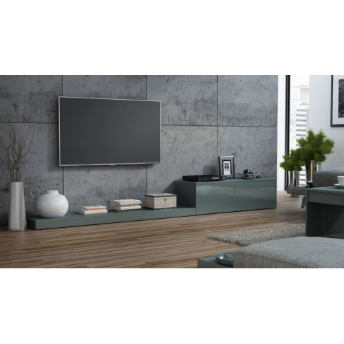 LIFE TV Stand grey/grey gloss DIOMMI CAMA-LIFE-RTV-SZARY/SZARY