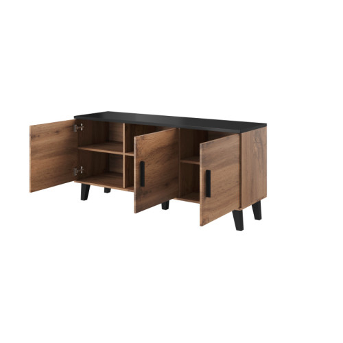 Chest of drawers LOTTA 150 3D wotan oak/ black DIOMMI CAMA-LOTTA-KOMODA-150-3D-DWO/CZ Chest of drawers LOTTA 150 3D wotan oak/ black DIOMMI CAMA-LOTTA-KOMODA-150-3D-DWO/CZ