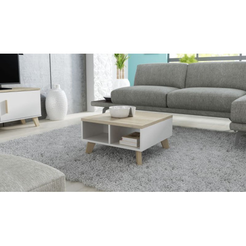 coffee table 60 LOTTA  dimond white/lsonoma oak DIOMMI CAMA-LOTTA-ŁAWA-60-BI/DSO