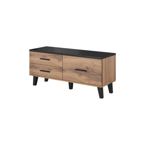 TV stand LOTTA 120 1D2S wotan oak/ black DIOMMI CAMA-LOTTA-RTV-120-1D2S-DWO/CZ