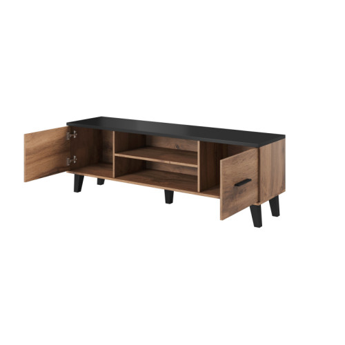 TV stand LOTTA 160 2D2K wonat oak/black DIOMMI CAMA-LOTTA-RTV-160-2D2K-DWO/CZ