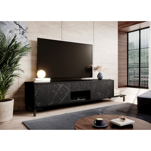 MARMO TV STAND RTV 2D1S1K black DIOMMI CAMA-MARMO-RTV2D1S1K-CZARNY