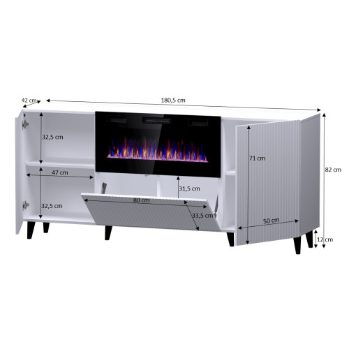 PAFOS chest of drawers EF 180 white/white DIOMMI CAMA-PAFOS-KOM-EF-BI/BI