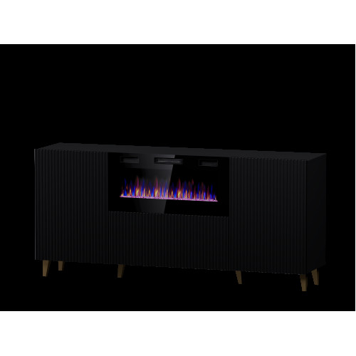 PAFOS chest of drawers EF 180 black/black DIOMMI CAMA-PAFOS-KOM-EF-CZ/CZ