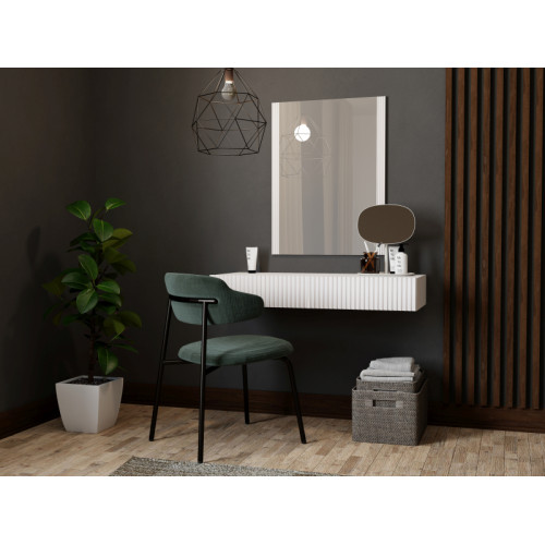 PAFOS vanity table ( hanging ) and mirror white/white DIOMMI CAMA-PAFOS-TOALETKA-BI/BI