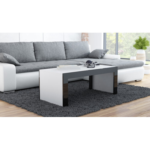 coffe table TESS white/black lath DIOMMI CAMA-TESS-BIAŁY/CZARNA LISTWA