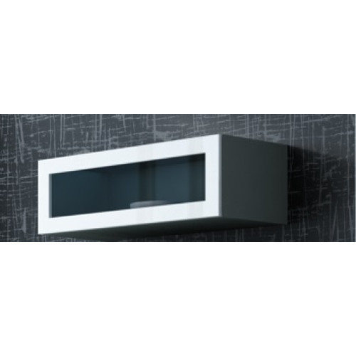 Glazed cabinet VIGO WITR 90 grey/white DIOMMI CAMA-VIGO-WITRYNA-90-SZKŁO-SZ/BI