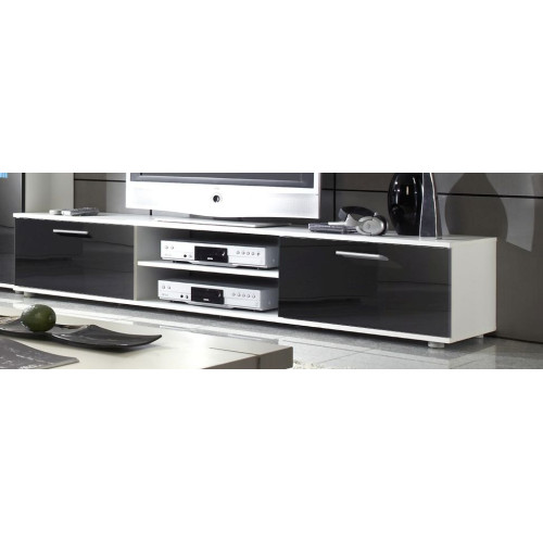 TV Stand ZARA white/black DIOMMI CAMA-ZARA-RTV-BIAŁY/CZARNY POŁYSK