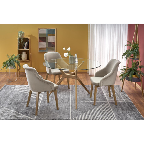 ASHMORE table, color: top - transparent, legs - natural DIOMMI V-CH-ASHMORE-ST