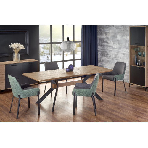 BACARDI extension table, color: top - natural oak, legs - black DIOMMI V-CH-BACARDI-ST