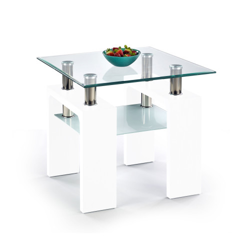 DIANA H KWADRAT coffee table color: white DIOMMI V-CH-DIANA_KWADRAT_H-LAW-LAK-BIAŁY