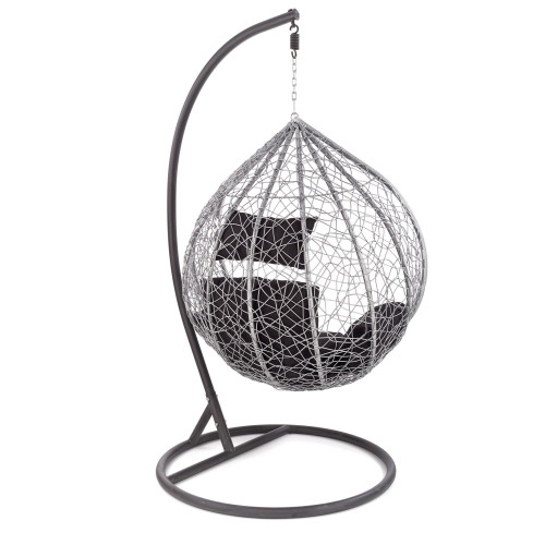 EGGY garden chair black / grey DIOMMI V-CH-EGGY-FOT