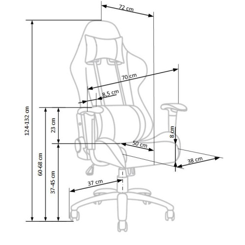 Καρέκλα γραφείου μάυρο EXODUS 70/72/124-132/37-45 DIOMMI 60-20651
