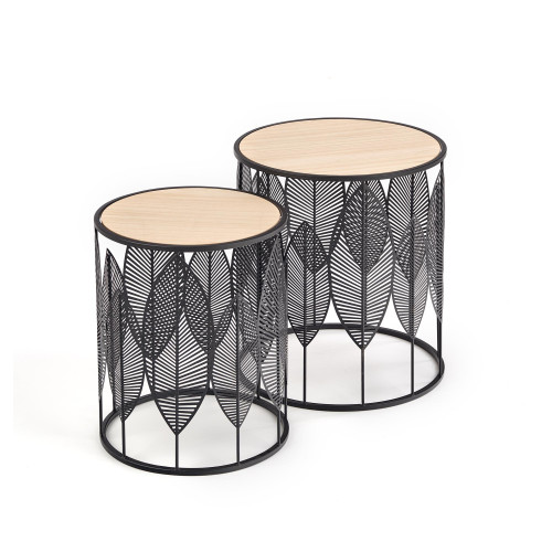 FOLLA set of 2 c. tables DIOMMI V-CH-FOLLA-LAW-CZARNY