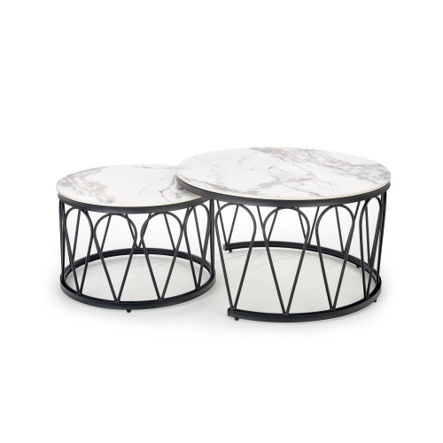FORMOSA set of 2 coffee tables, white marble DIOMMI V-CH-FORMOSA-LAW