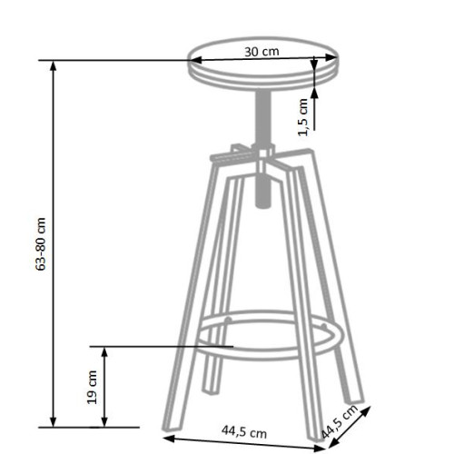 H/64 bar stool DIOMMI V-CH-H/64