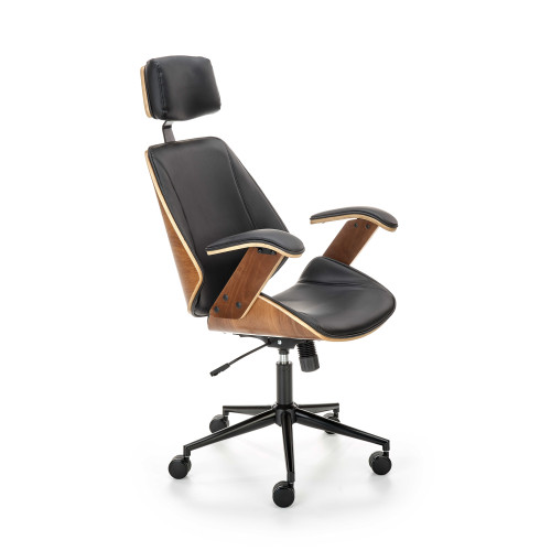 IGNAZIO swivel armchair, walnut/black DIOMMI V-CH-IGNAZIO-FOT-CZARNY