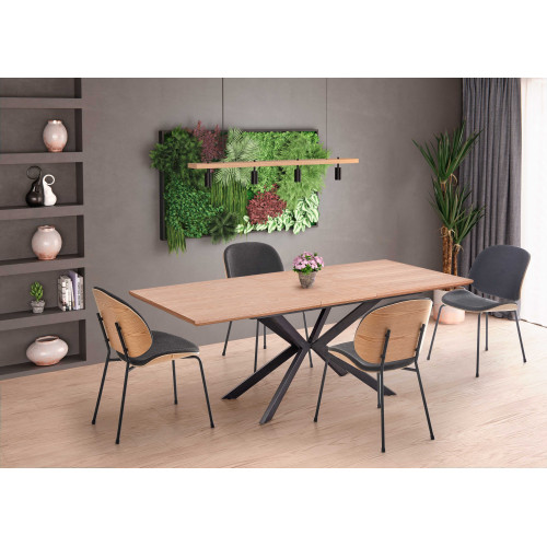 LEGARTO table natural oak/black DIOMMI V-CH-LEGARTO-ST