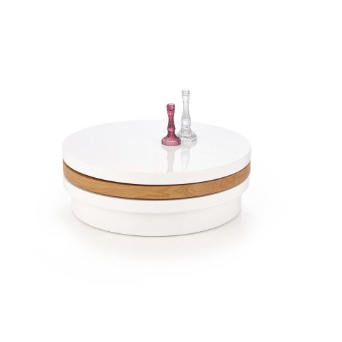 MICHELLE c. table, color: white / golden oak DIOMMI V-CH-MICHELLE-LAW-DĄB_ZŁOTY