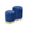 MONTY set of two stools: color: dark blue DIOMMI V-CH-MONTY-PUFA-GRANATOWY