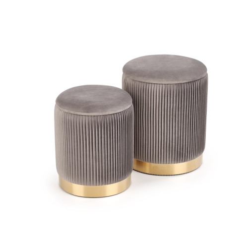 MONTY set of two stools: color: grey DIOMMI V-CH-MONTY-PUFA-POPIEL
