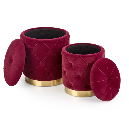 POLLY set of two stools, color: dark red DIOMMI V-CH-POLLY-PUFA-BORDOWY