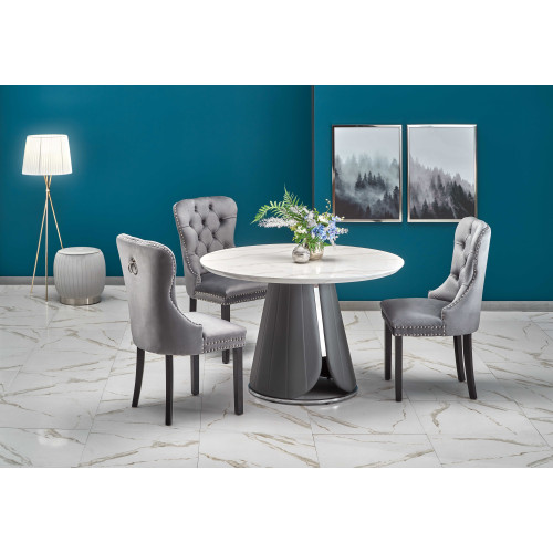 REMIGIO table white marble, leg grey DIOMMI V-CH-REMIGIO-ST