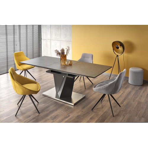 SALVADOR extension table, color: top - dark grey, legs - dark grey DIOMMI V-CH-SALVADOR-ST