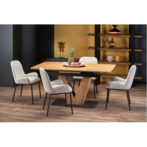 UMBERTO table natural oak, leg natural oak/black DIOMMI V-CH-UMBERTO-ST