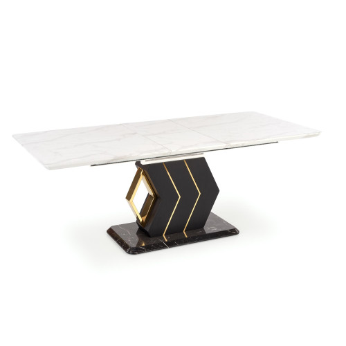 VINCENZO table white marble, leg black/gold DIOMMI V-CH-VINCENZO-ST